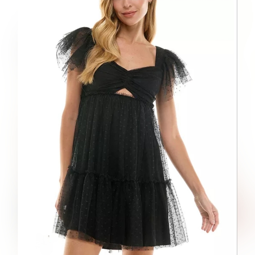 Sweetheart-Neck Mesh Dress